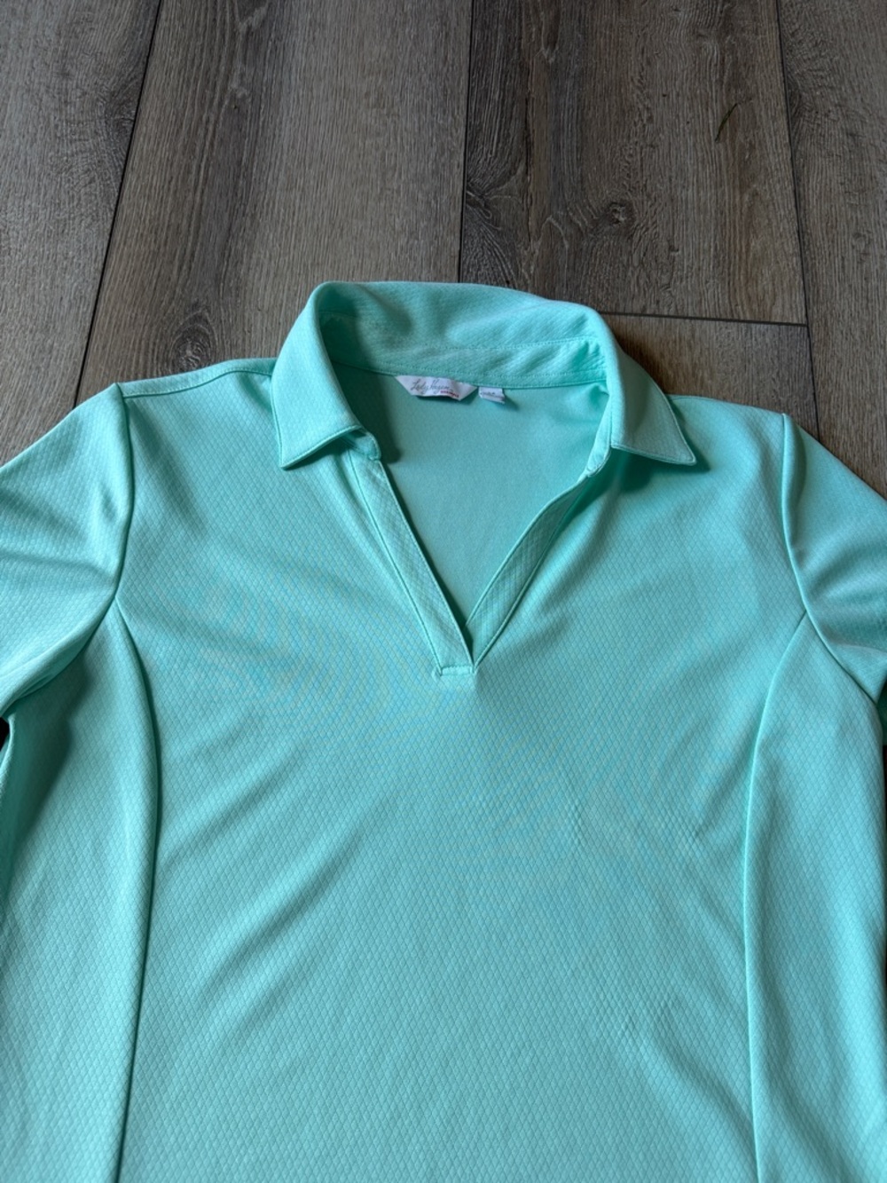 Lady Hagen Mint Green Polo-Style Short Sleeve Top - Picture 3 of 8